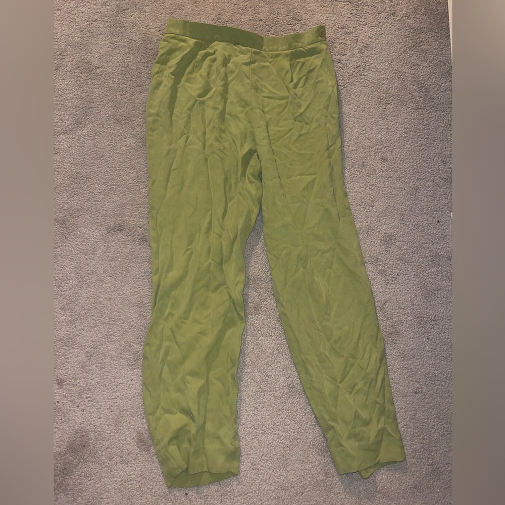 Josephine Chaus Light Green Silk Pants